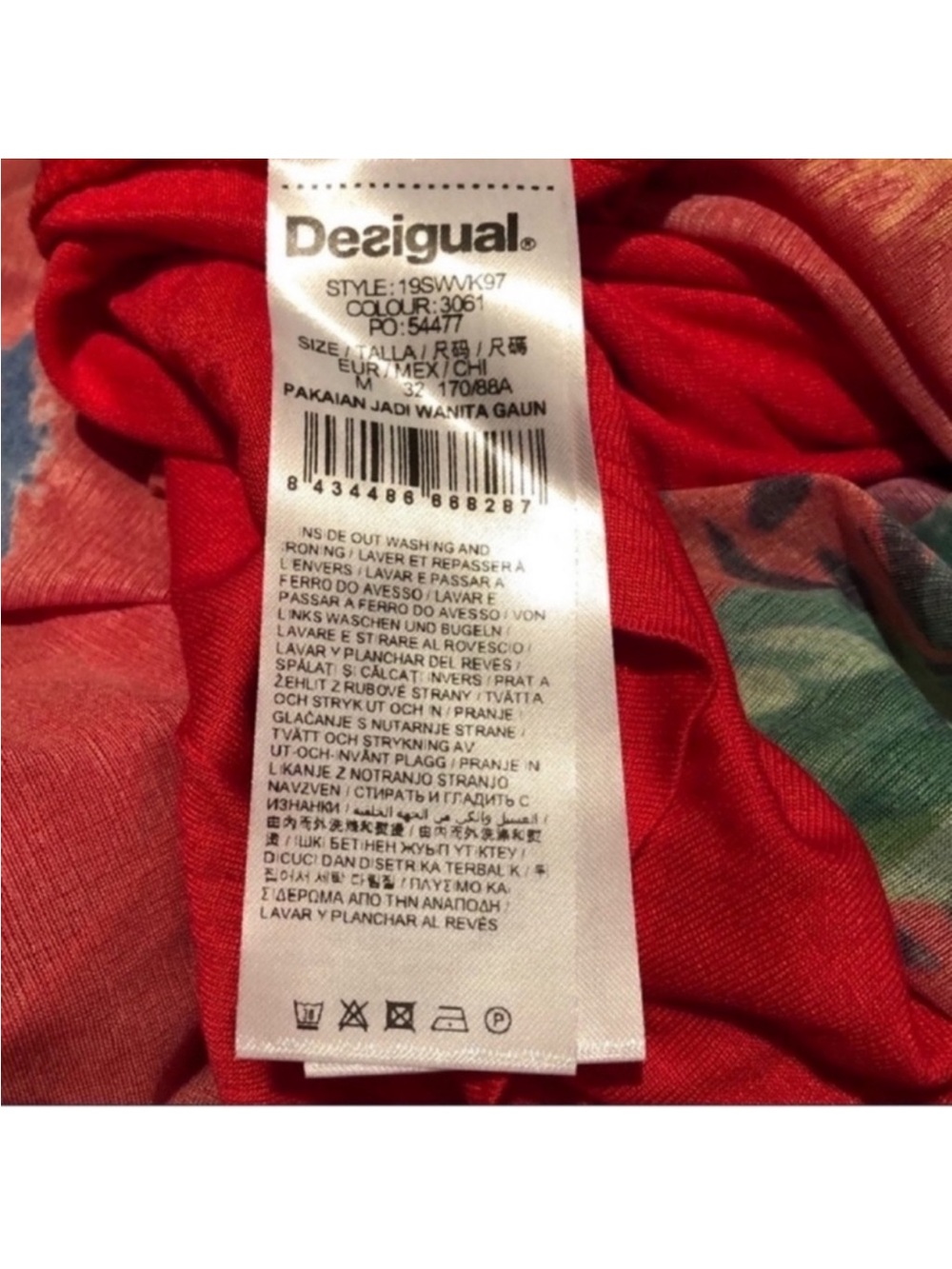 Desigual Miranda NWT bohemian feminine faux wrap red floral sexy dress medium - Picture 13 of 16